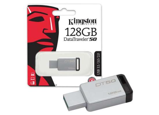 Kingston 128GB DT50 USB 3.1 Gen 1 Flash Drive (Black) 